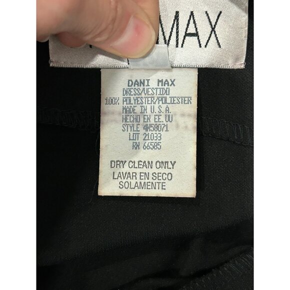 Lois Snyder Dani Max Black Sleeveless Dress Floral Embroidery Womens Size 16 - Picture 6 of 8